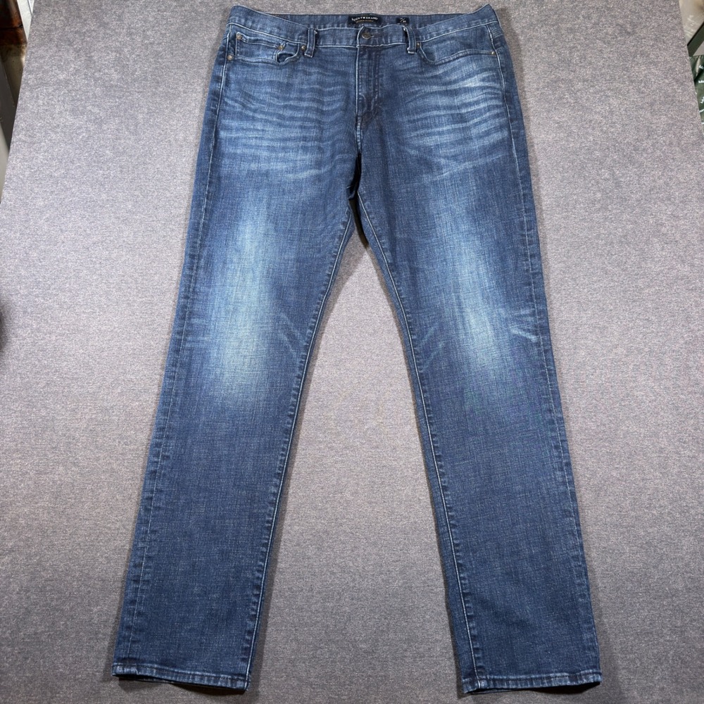 Lucky Brand 410 Athletic Slim Jeans Mens 38x34 Blue Dark Wash Stretch Denim